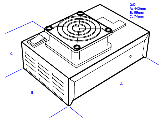Mechanical details of the 270W inverter.